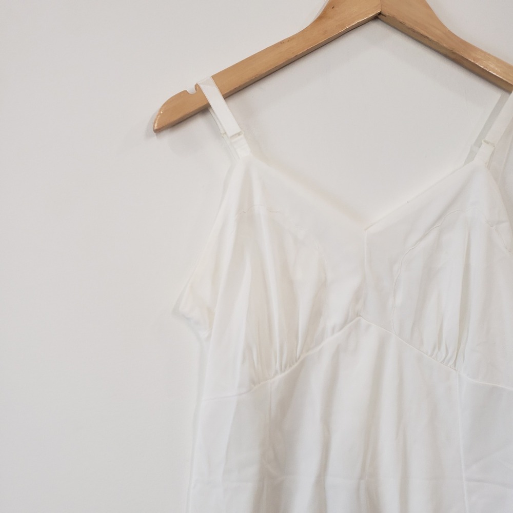 Slipfection Full Slip Women 38 White Vintage 70s  Nylon Tricot USA Coquette - Picture 2 of 7